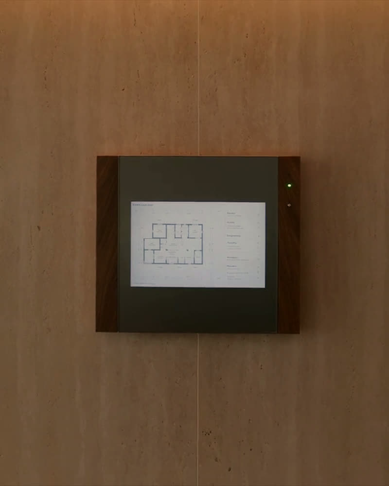 Entry control panel in a residential community corridor
